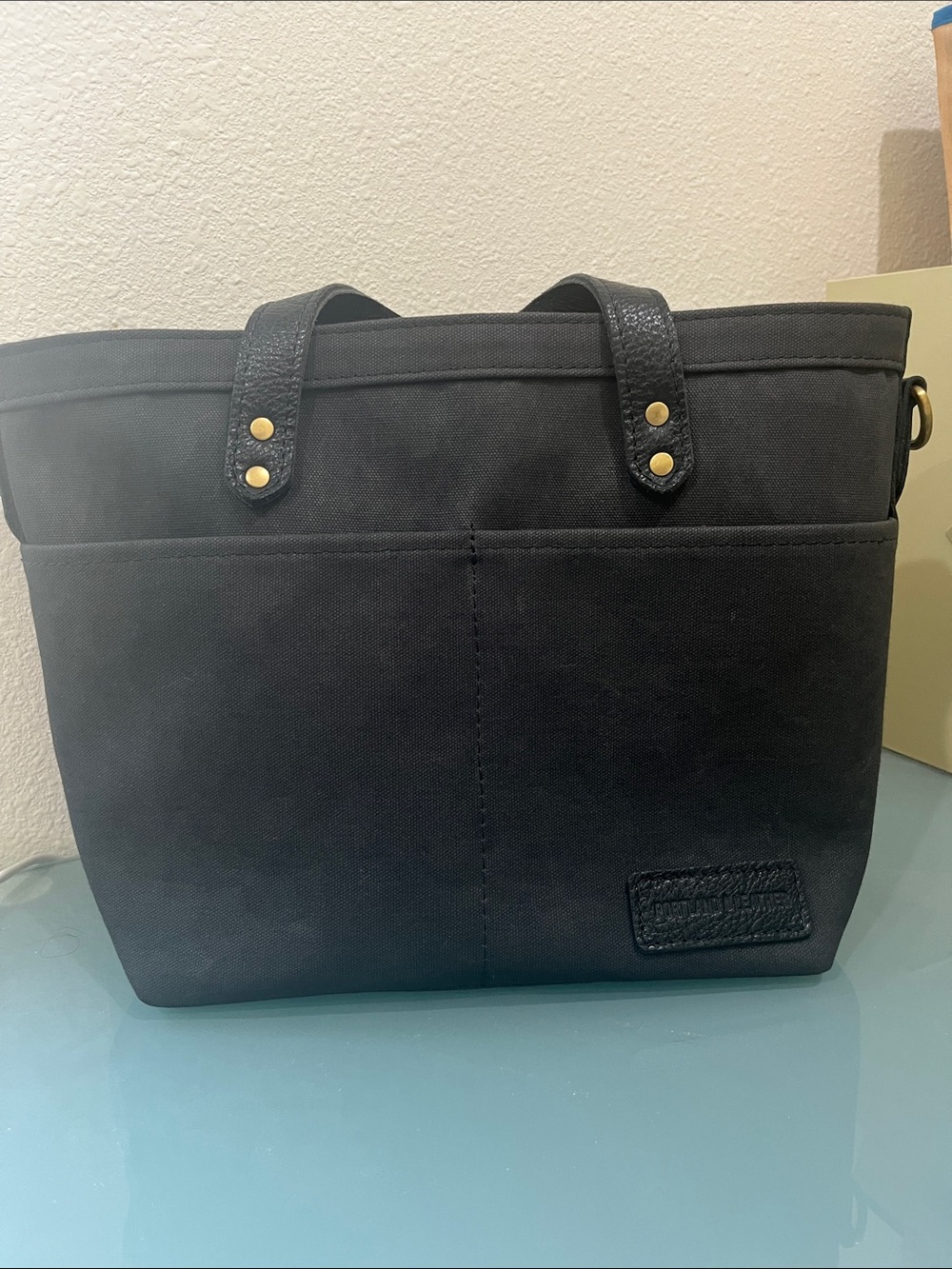 Portland Leather goods Canvas Bag  with leather handles size 10x15x7